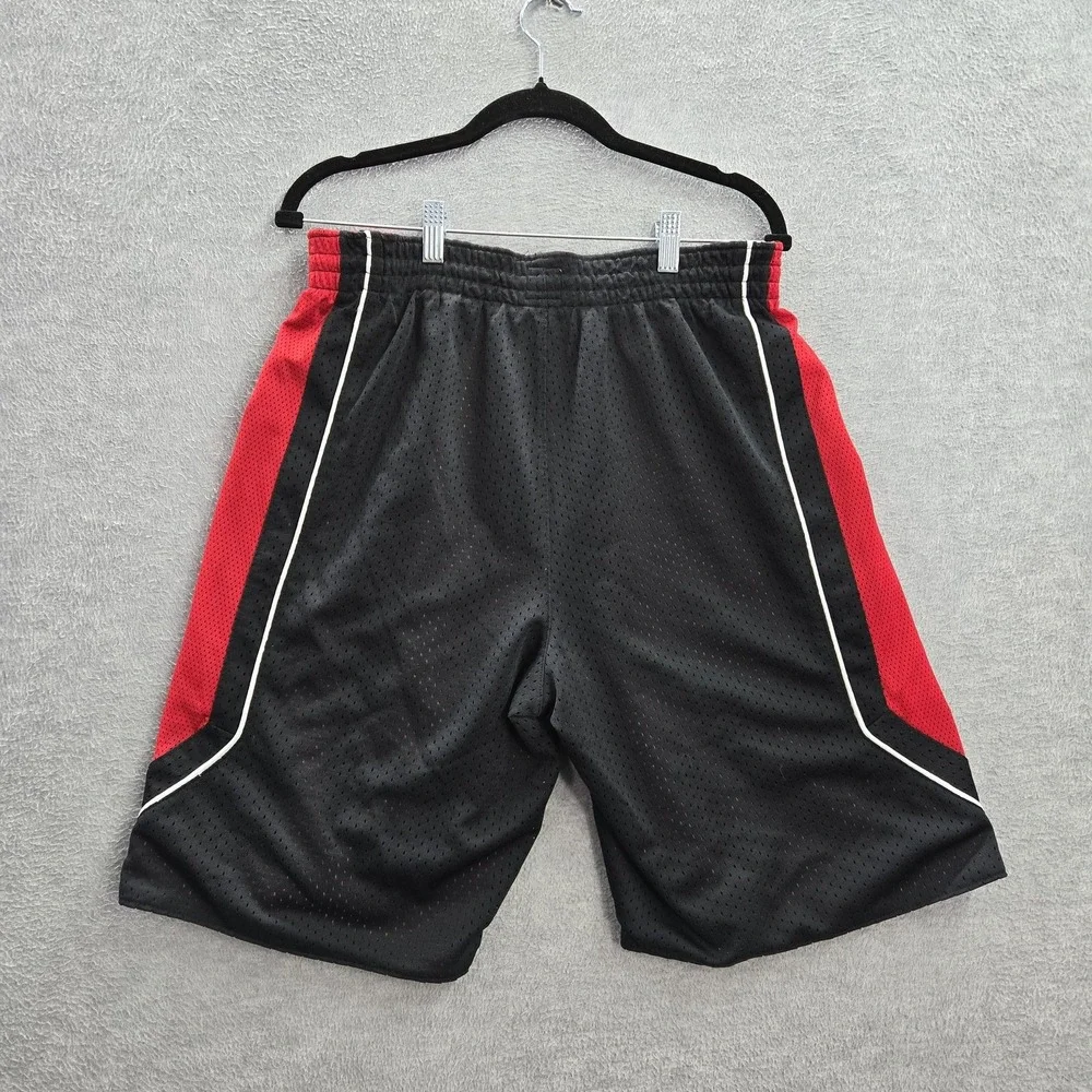 VINTAGE Nike Men Activewear Shorts 30 Red Black Swoosh Embroidery Reversible Y2K